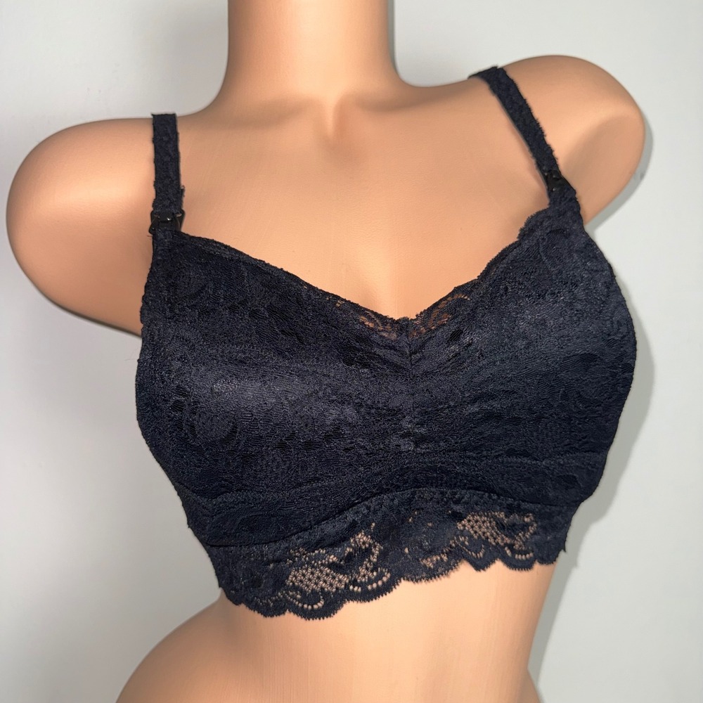Cosabella Never Say Never Mommie Nursing Soft Bra Black Lace Size XL - Picture 5 of 16